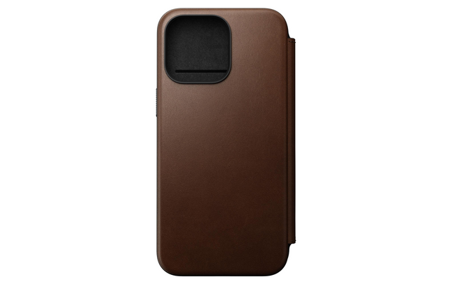 Nomad Book Cover Modern Leather Folio iPhone 15 Pro Max Marron