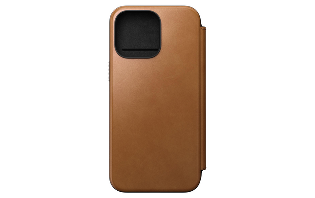 Nomad Book Cover Modern Leather Folio iPhone 15 Pro Max Beige