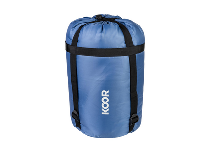 KOOR Sleeping Bag, Sleeping Bag Liner and Travel Pillow Set Blue