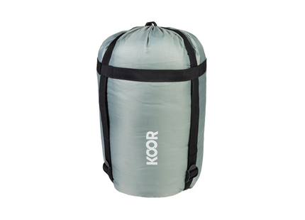 KOOR sleeping bag, sleeping bag liner and travel pillow set grey