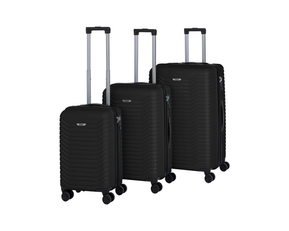 KOOR Manille ensemble de valises de voyage 3 pièces, noir