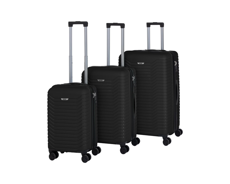 KOOR Set di valigie da viaggio Manila 3 pezzi, nero