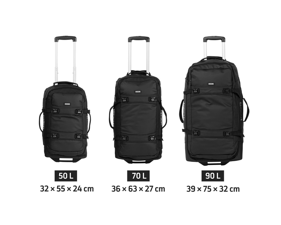 KOOR Valigia da viaggio Jiibs 70 L, Nero