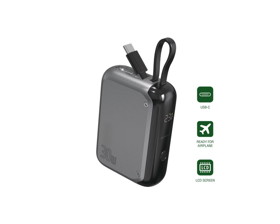 4smarts Power bank Pocket 10000 mAh, Grigio siderale