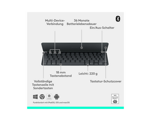 Logitech Tastatur Keys-To-Go 2 Graphite