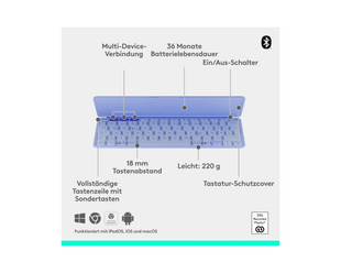 Clavier Logitech Keys-To-Go 2 violet