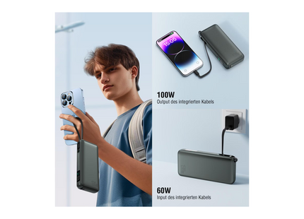 4smarts Powerbank Enterprise mit integriertem USB-C Kabel 20000 mAh