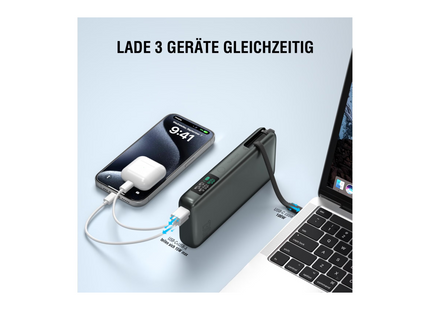 4smarts Powerbank Enterprise mit integriertem USB-C Kabel 20000 mAh