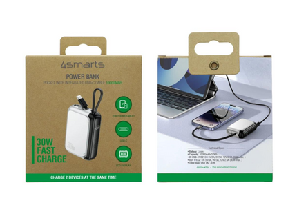 4smarts Powerbank Pocket 10000 mAh, Silver