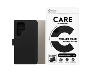 Étui portefeuille CARE avec support pour Galaxy S25 Ultra Noir