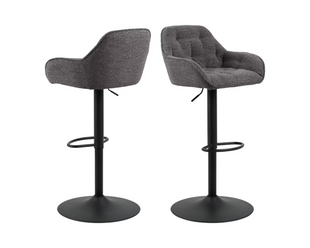 AC Design Barhocker Brooke, 2 Stück, 52 x 109 cm, Anthrazit
