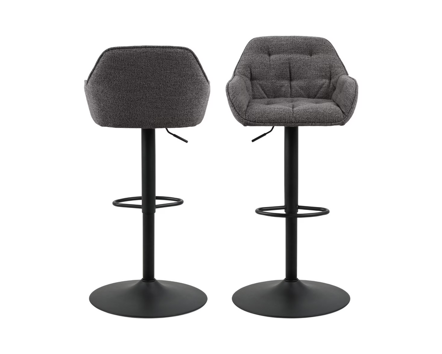 AC Design Sgabello da bar Brooke, 2 pezzi, 52 x 109 cm, Antracite