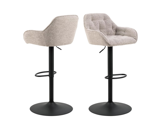 Tabouret de bar AC Design Brooke, 2 pièces, 52 x 109 cm, beige