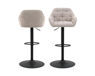 AC Design Barhocker Brooke, 2 Stück, 52 x 109 cm, Beige