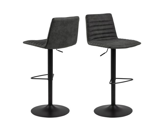 Tabouret de bar AC Design Kimmy, 2 pièces, 50 x 110,5 cm, anthracite