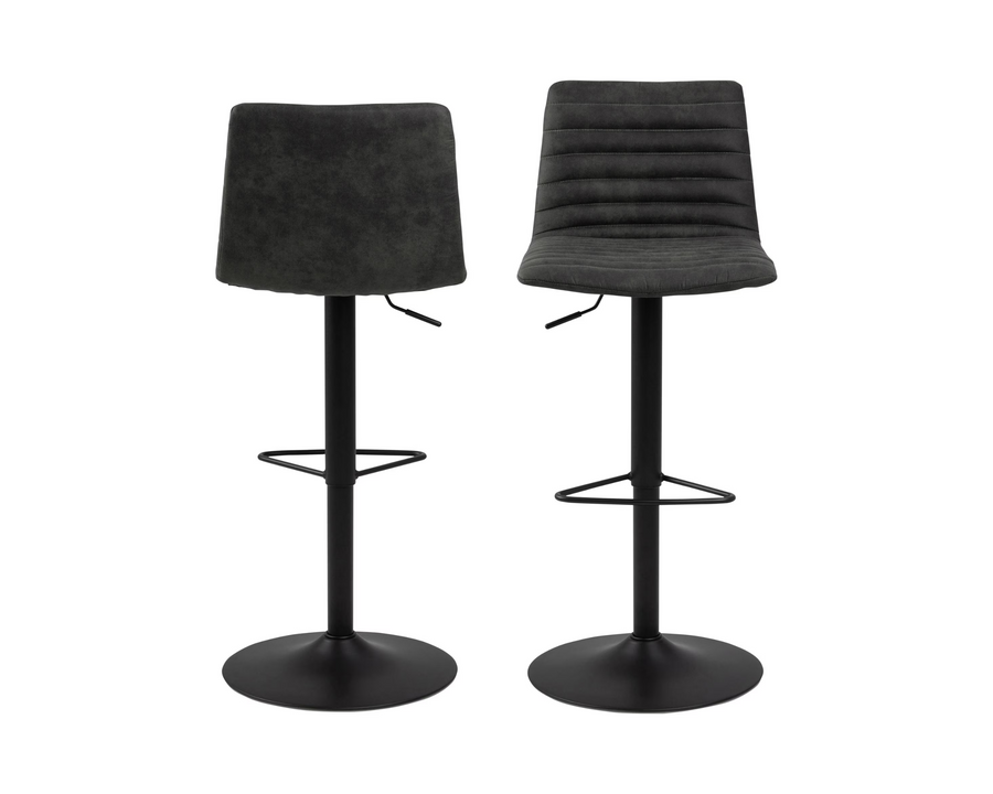 AC Design Sgabello da bar Kimmy, 2 pezzi, 50 x 110.5 cm, Antracite
