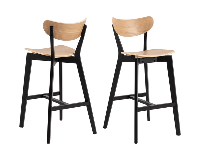 Tabouret de bar AC Design Roxby, 2 pièces, 45 x 105 cm, marron