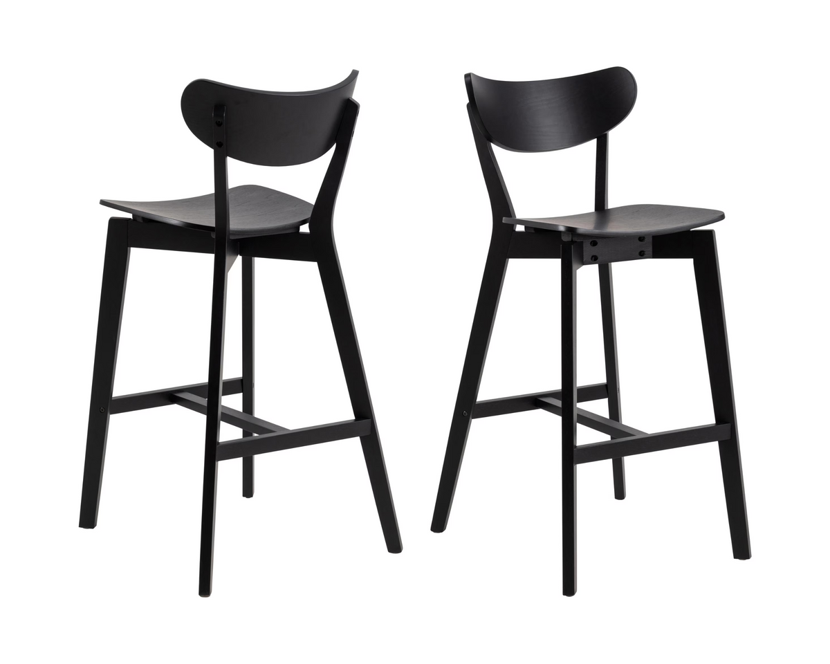 Tabouret de bar AC Design Roxby, 2 pièces, 45 x 105 cm, noir