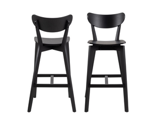 AC Design Barhocker Roxby, 2 Stück, 45 x 105 cm, Schwarz