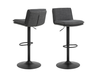 AC Design Barhocker Flynn, 2 Stück, 44 x 107 cm, Dunkelgrau