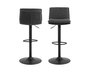 AC Design Barhocker Flynn, 2 Stück, 44 x 107 cm, Dunkelgrau