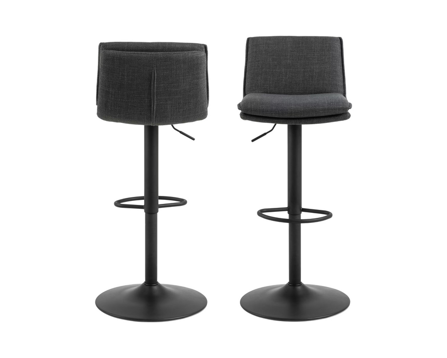 AC Design Sgabello da bar Flynn, 2 pezzi, 44 x 107 cm, Grigio scuro