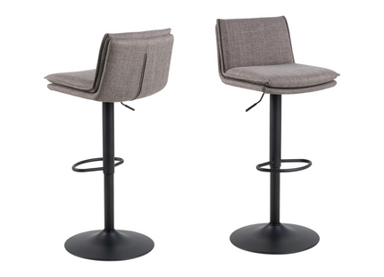 AC Design Barhocker Flynn, 2 Stück, 44 x 107 cm, Hellgrau/Braun