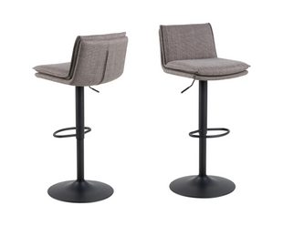 AC Design Barhocker Flynn, 2 Stück, 44 x 107 cm, Hellgrau/Braun