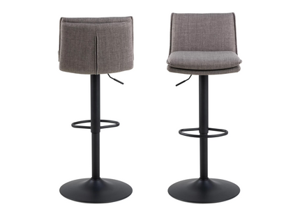 AC Design Barhocker Flynn, 2 Stück, 44 x 107 cm, Hellgrau/Braun