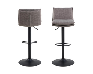 AC Design Barhocker Flynn, 2 Stück, 44 x 107 cm, Hellgrau/Braun