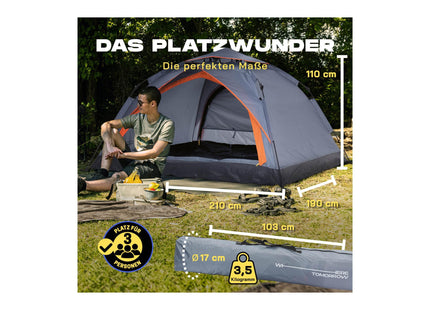 Where tomorrow Pop-Up-Zelt Drei Personen - Grau
