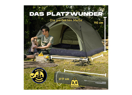 Where tomorrow Pop-Up-Zelt Drei Personen - Grün