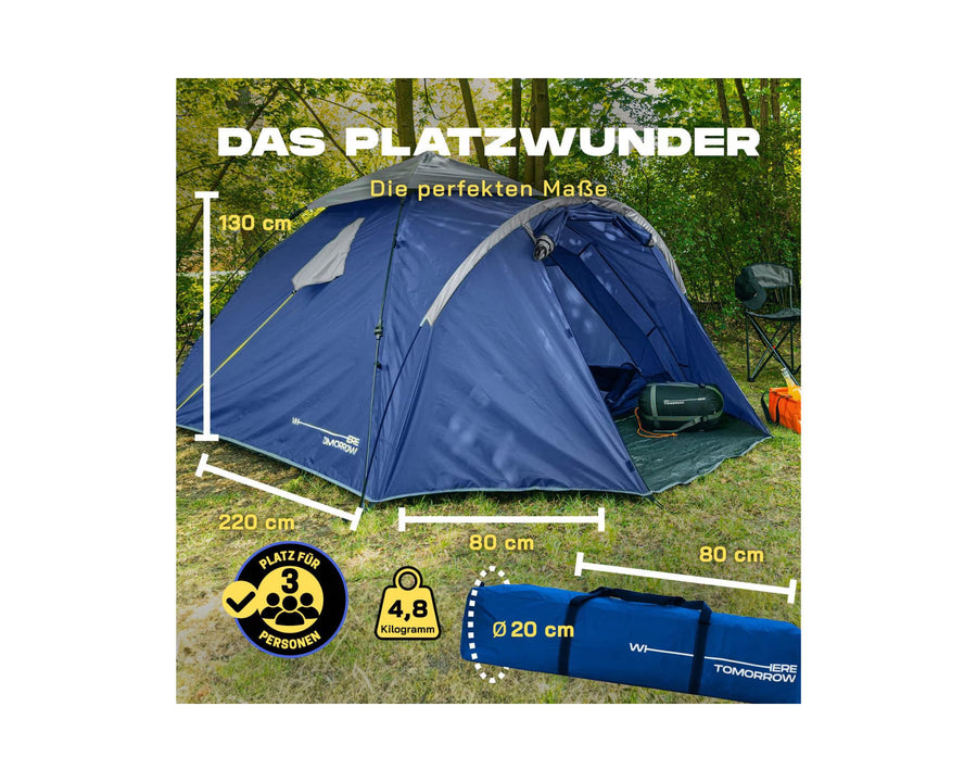 Where tomorrow Drei Personenzelt Pop-Up - Blu