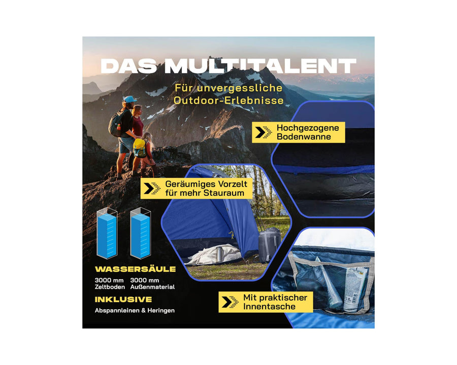 Where tomorrow Drei Personenzelt Pop-Up - Blu