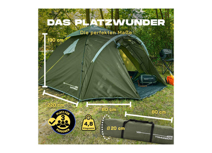 Where tomorrow Drei Personenzelt Pop-Up - Grün