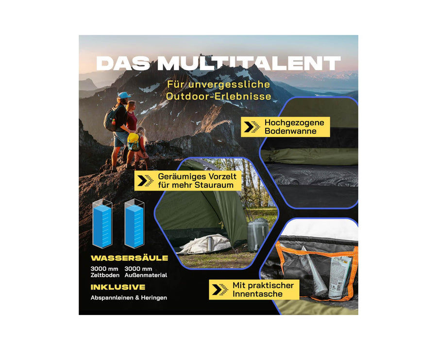 Where tomorrow Drei Personenzelt Pop-Up - Verde