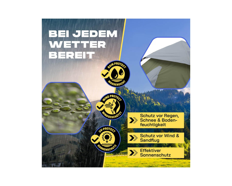 Where tomorrow Drei Personenzelt Pop-Up - Verde