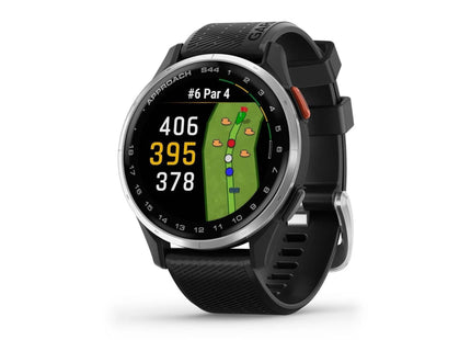 GARMIN GPS-Sportuhr Approach S44 schwarz/silber, Band, 20mm