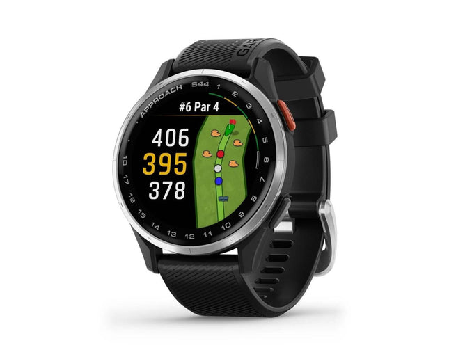 GARMIN GPS-Sportuhr Approach S44 schwarz/silber, Band, 20mm