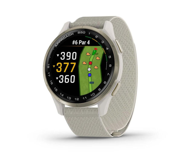 GARMIN GPS-Sportuhr Approach S50 elfenbein/cremegold, Band 20mm