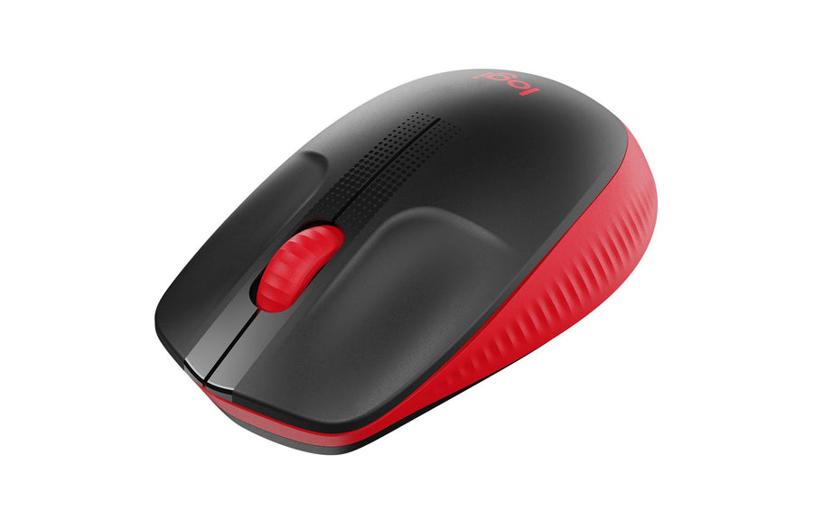 Logitech Maus M190 Rot/Schwarz, kabellos