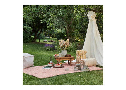 Urbanara Picknickdecke Ankisa 130 x 190 cm - Senfgelb / Weiss