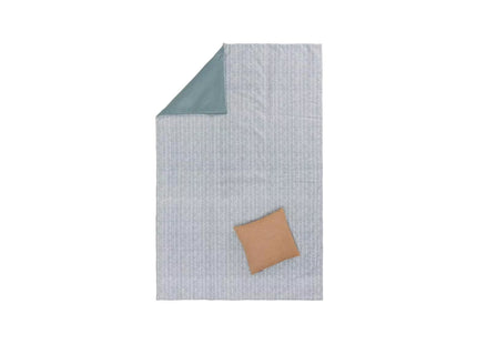 Urbanara picnic blanket Mallur 130 x 190 cm - green gray / white