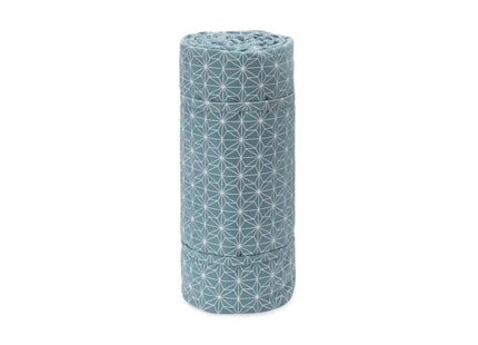 Urbanara Picknickdecke Mallur 130 x 190 cm - Taubenblau / Naturweiss