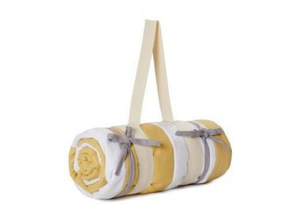 Urbanara Picknickdecke Tamina 180 x 120 cm - Sandgelb / Naturweiss