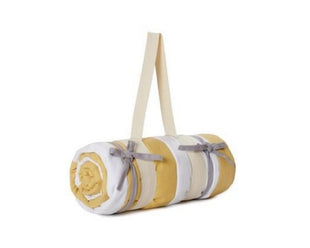 Couverture de pique-nique Urbanara Tamina 180 x 120 cm - jaune sable / blanc naturel