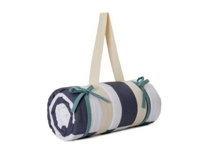 Urbanara Picknickdecke Tamina 180 x 120 cm - Blaugrau / Naturweiss