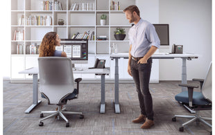 Fellowes standing and sitting frame Levado without table top, silver