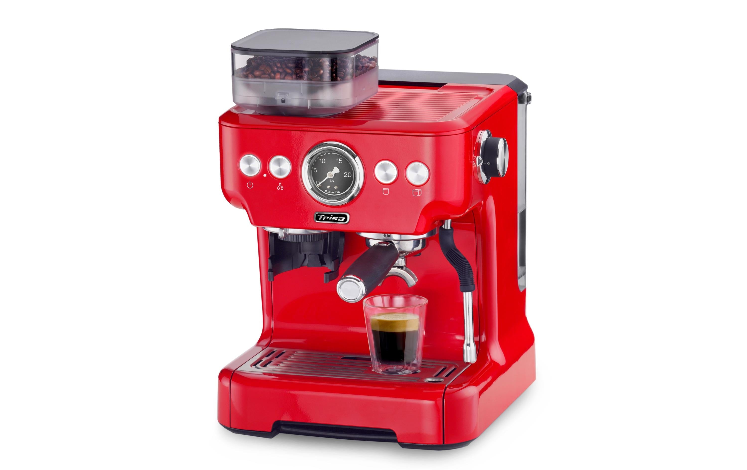 Trisa Siebträgermaschine Barista Plus Rot