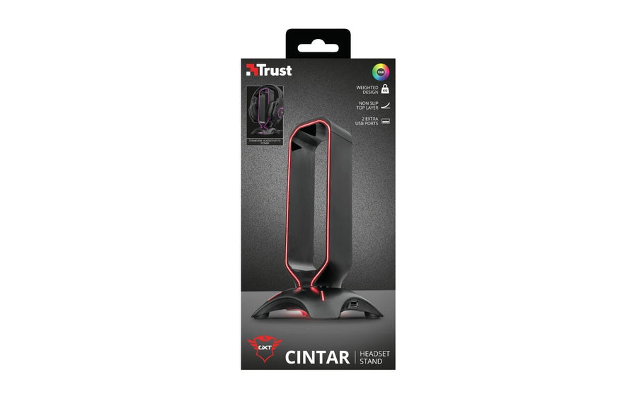 Trust Supporto per cuffie GXT 265 Cintar RGB Nero